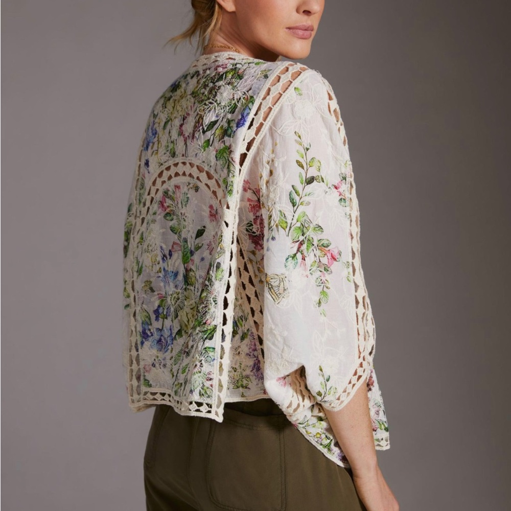 Anthropology floral kimono.